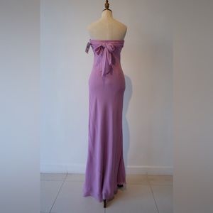 Nicole Miller Lilac Silk Maxi strapless Dress Size 8 NWT